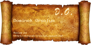 Dominek Orsolya névjegykártya
